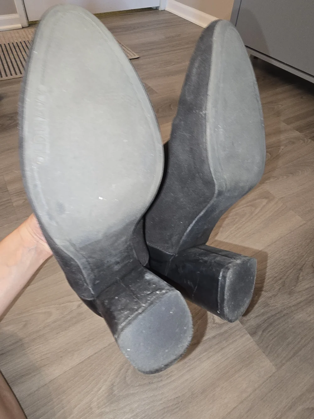 Old Navy Black Suede-Look Ankle Booties with Block Heel